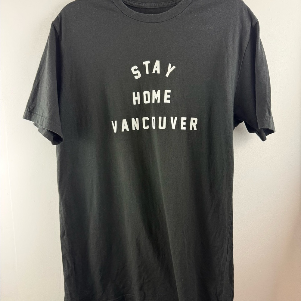 Peace Collective Vancouver "Stay Home" Graphic T-Shirt - Black - Size Large